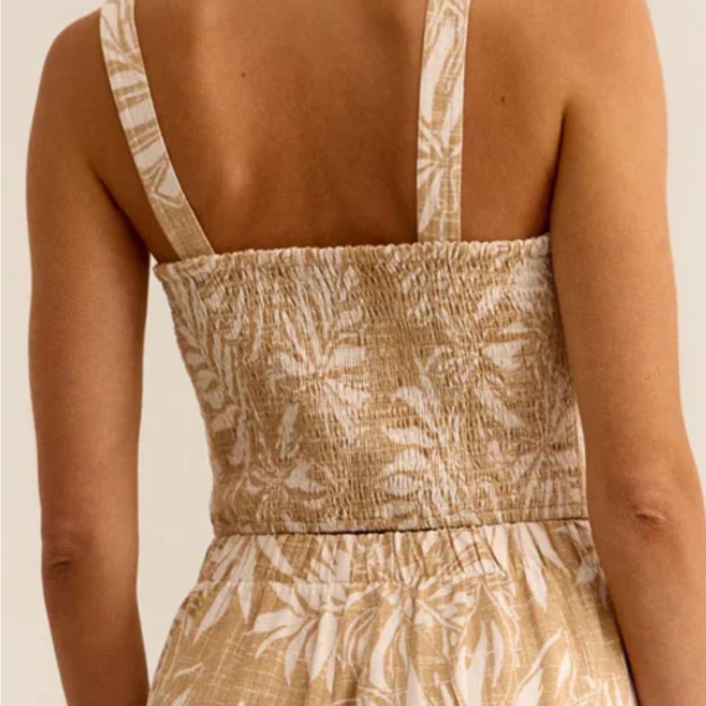NWT DEX | Palm Print Button-Up Crop medium - Picture 3 of 10